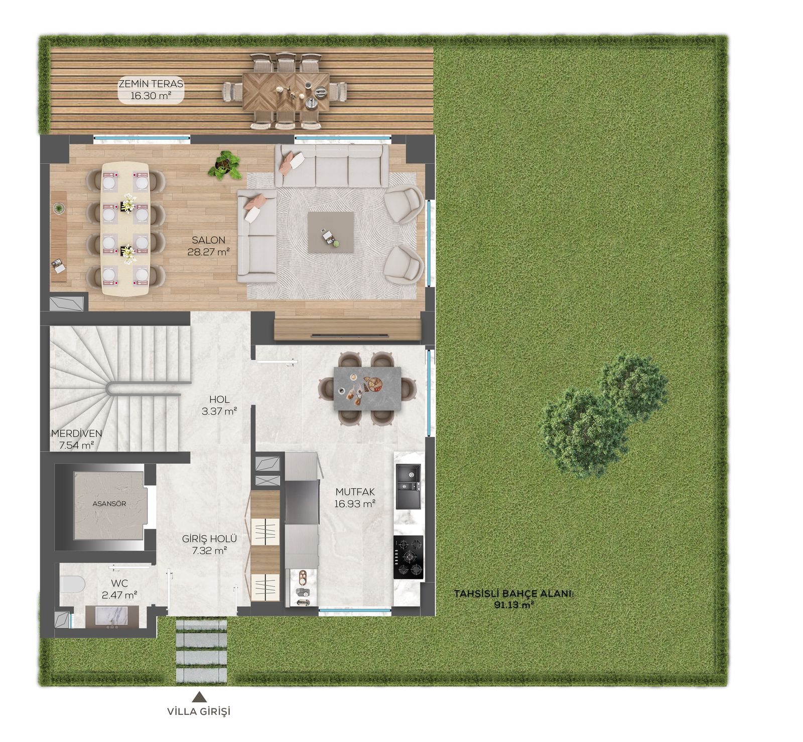 5+1 villa: ground floor plan