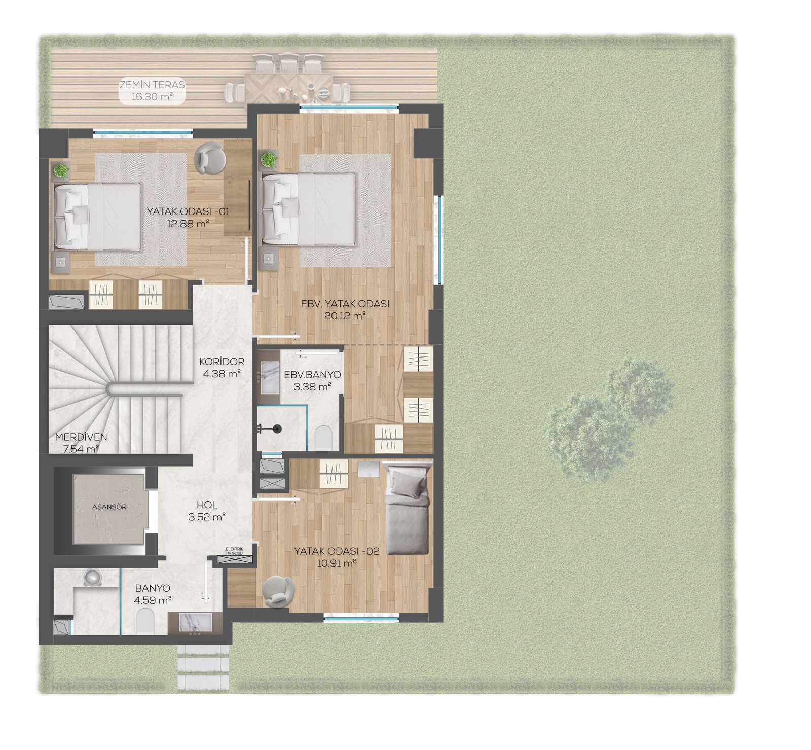 5+1 villa: upper floor plan