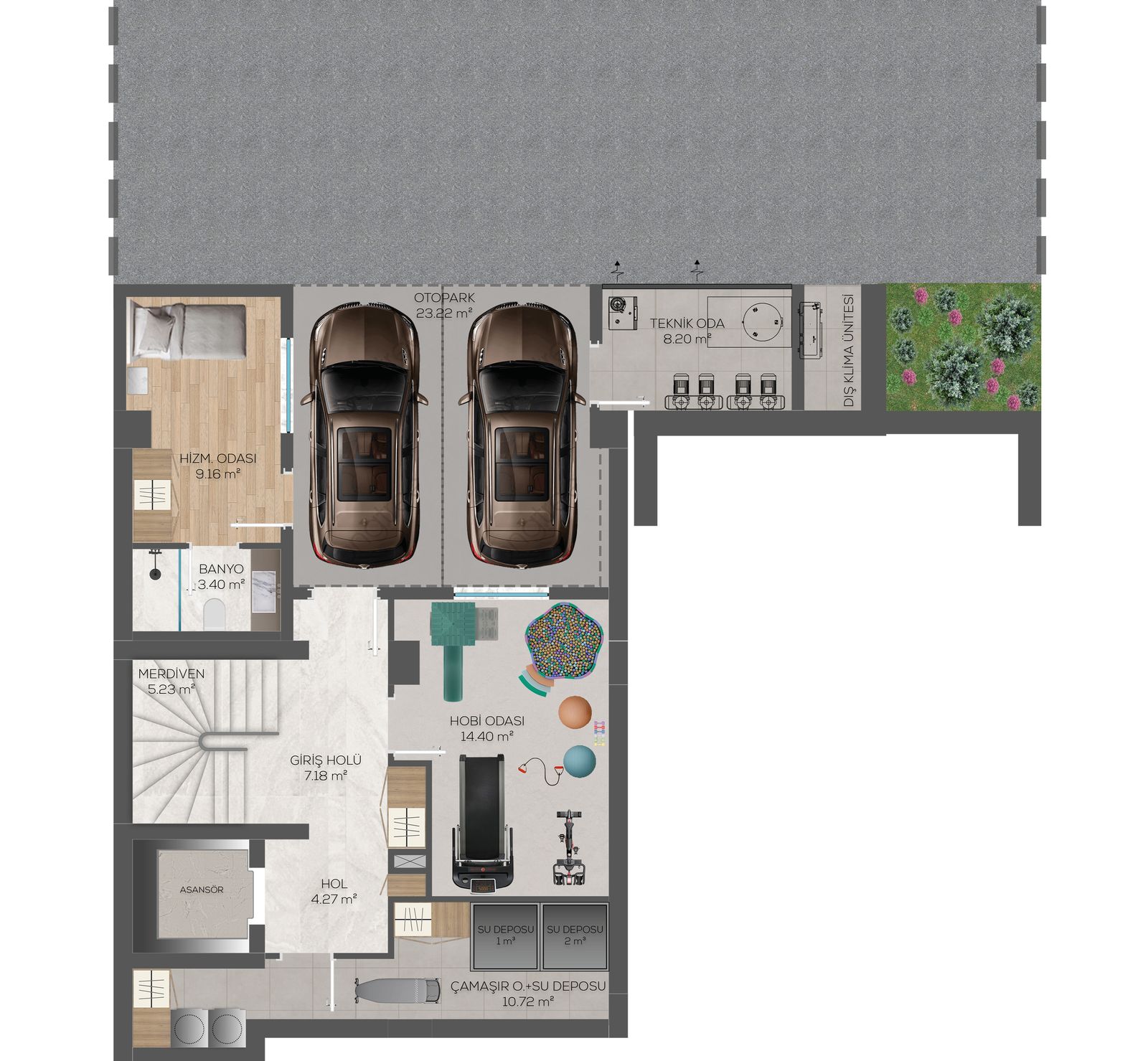 5+1 villa: basement plan