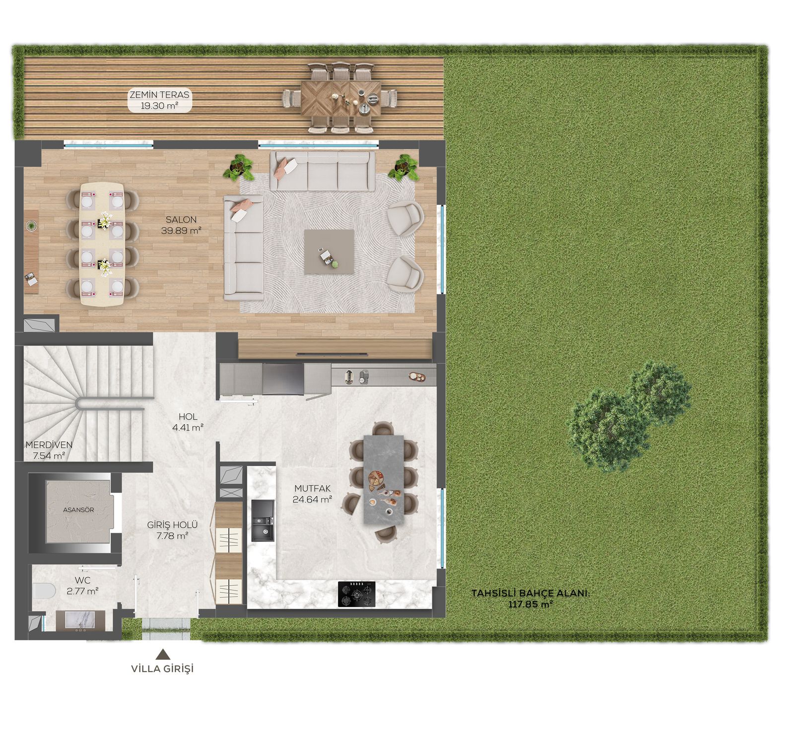 6+1 villa: ground floor plan