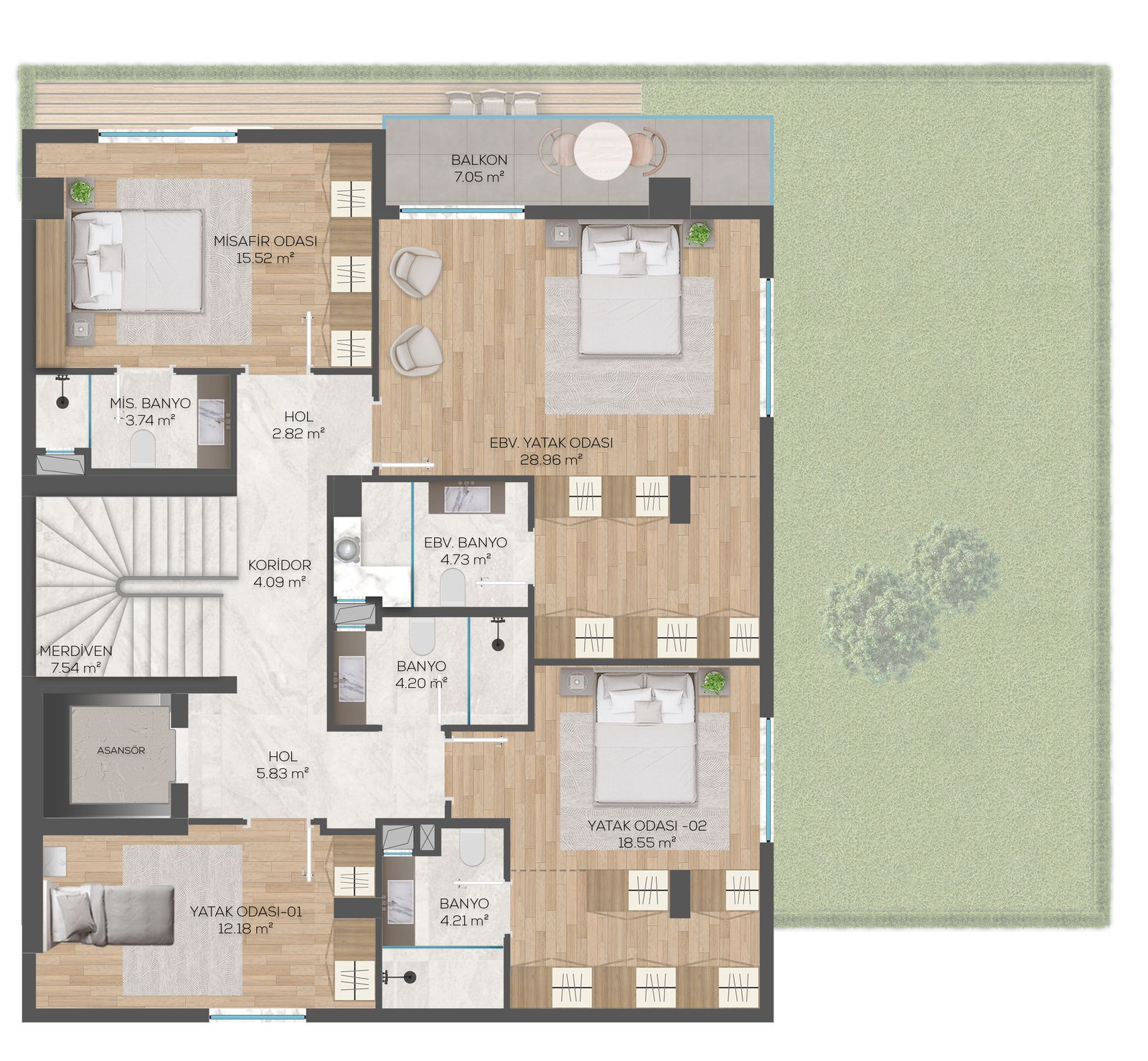 6+1 villa: upper floor plan