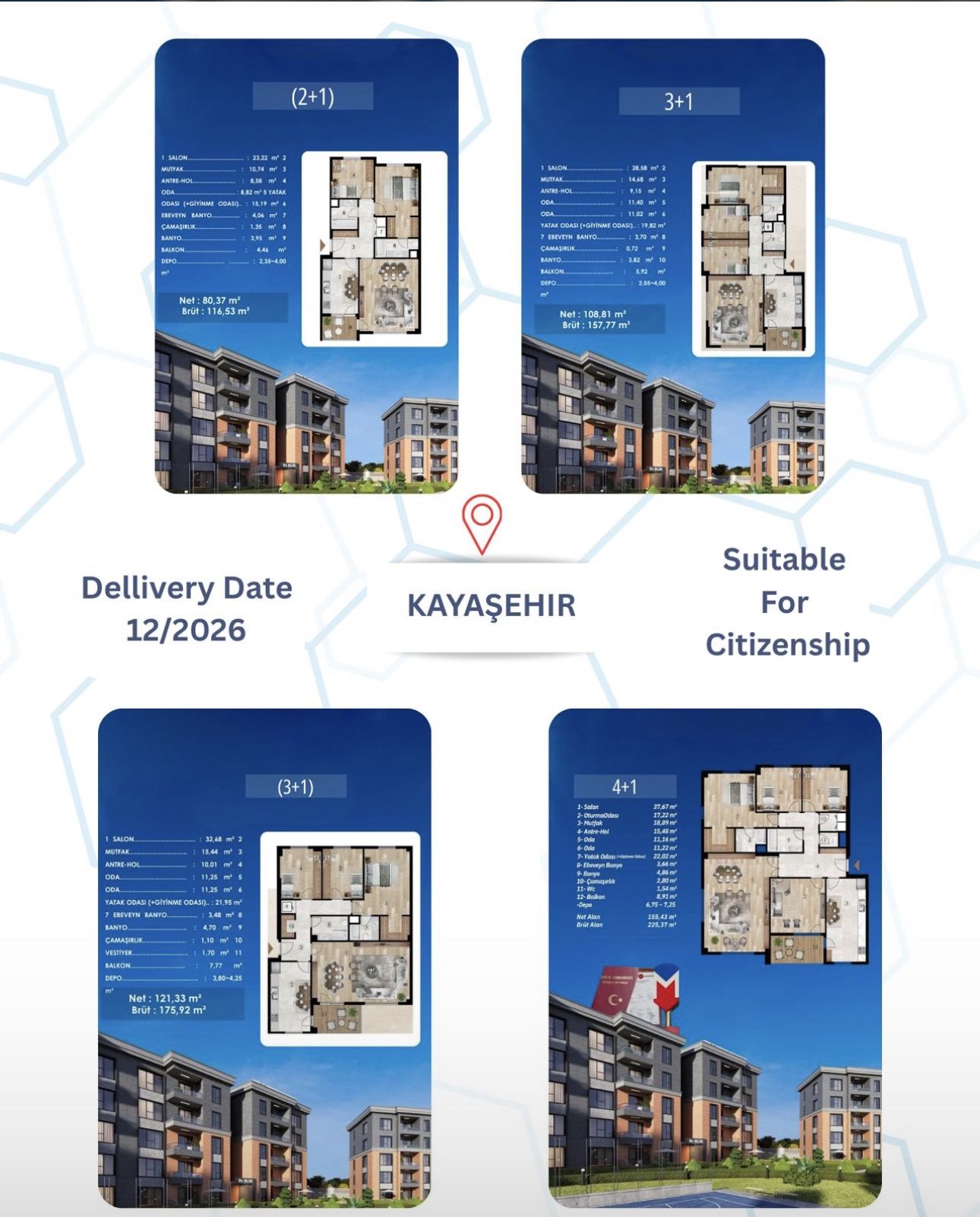 مخططات الوحدات — Sai Kayaşehir 26151