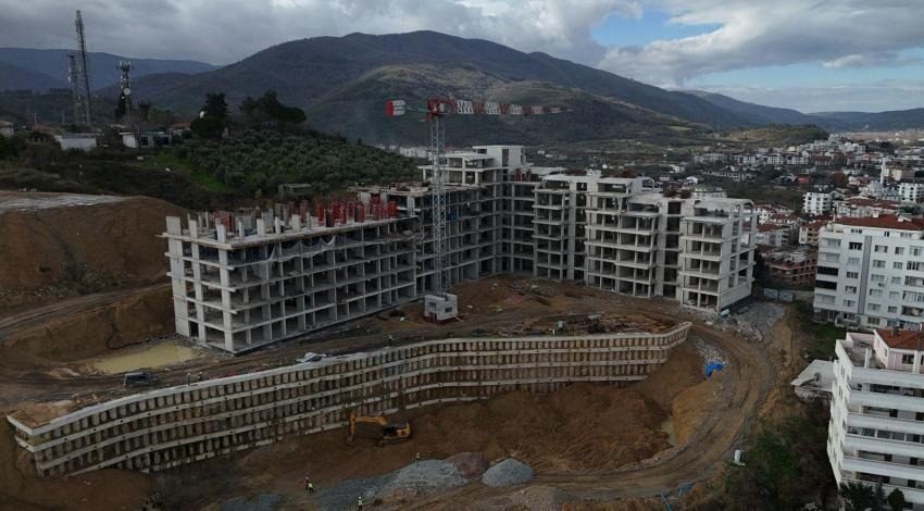 Drone photo of the buildings under construction