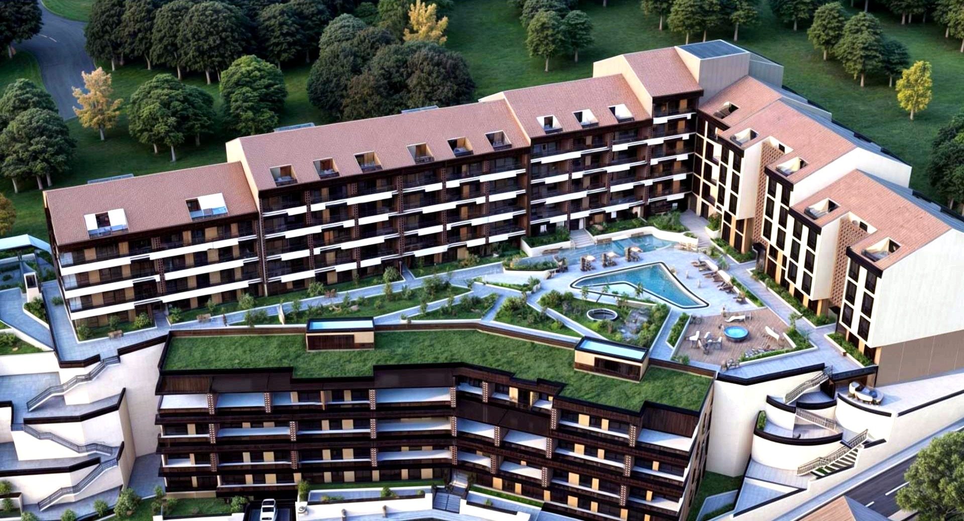 Yalova 14847 — aerial render of the residential complex in Çınarcık